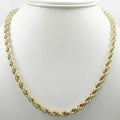 10K Solid Yellow Gold 4mm Rope Chain Thick Necklace