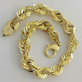 10k Yellow Gold Mens 6mm Diamond Cut Rope Genuine Italian Chain Link Bracelet 8"