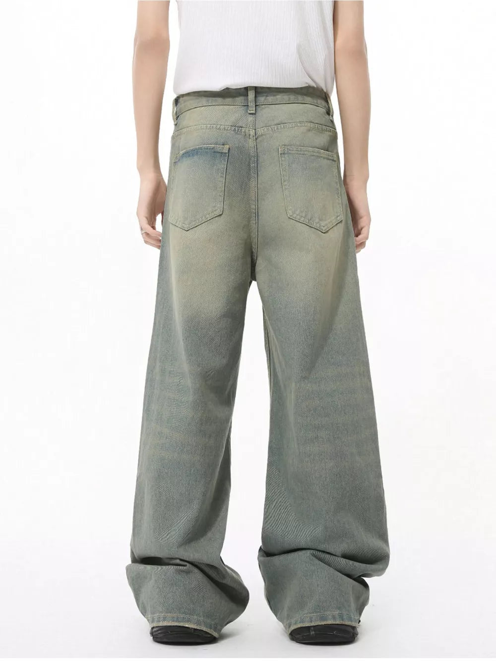 Men's Vintage Wash Wide Leg Jeans