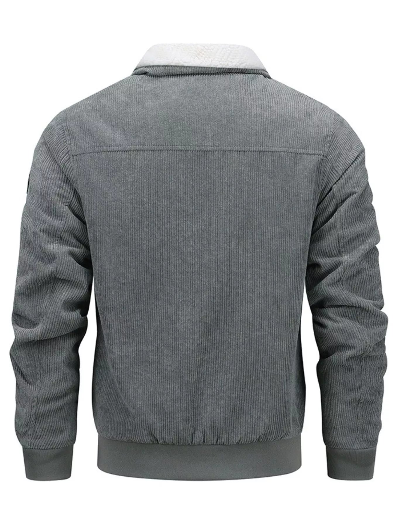 Men's Plus Size Corduroy Sherpa Lined Winter Coat