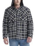 Men's Snap Down Hooded Plaid Shacket