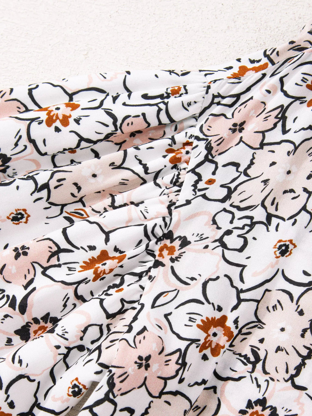 Floral Print Frilled Puff Sleeve Button Down Shirt