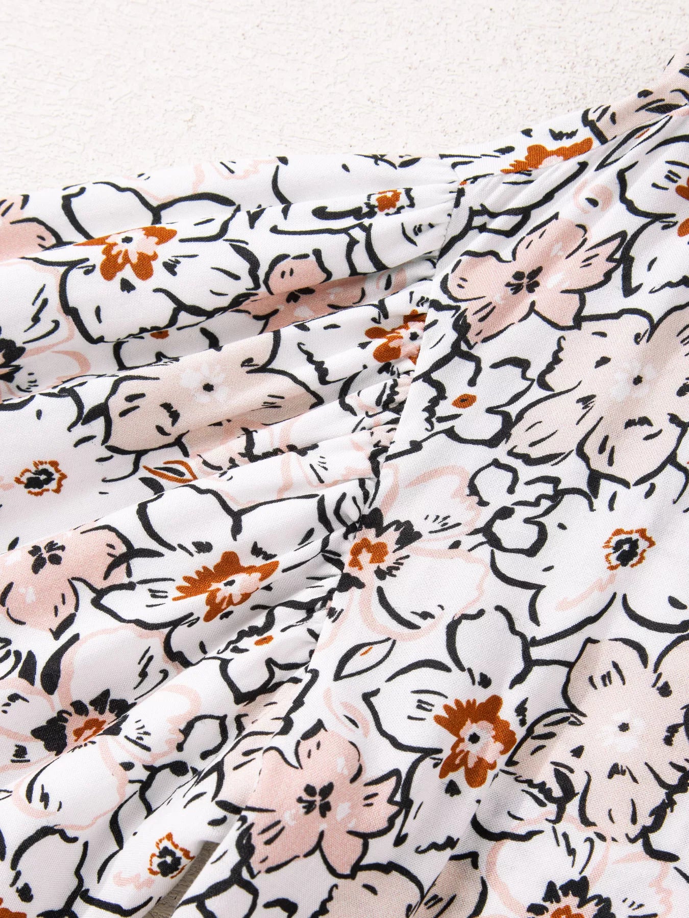 Floral Print Frilled Puff Sleeve Button Down Shirt