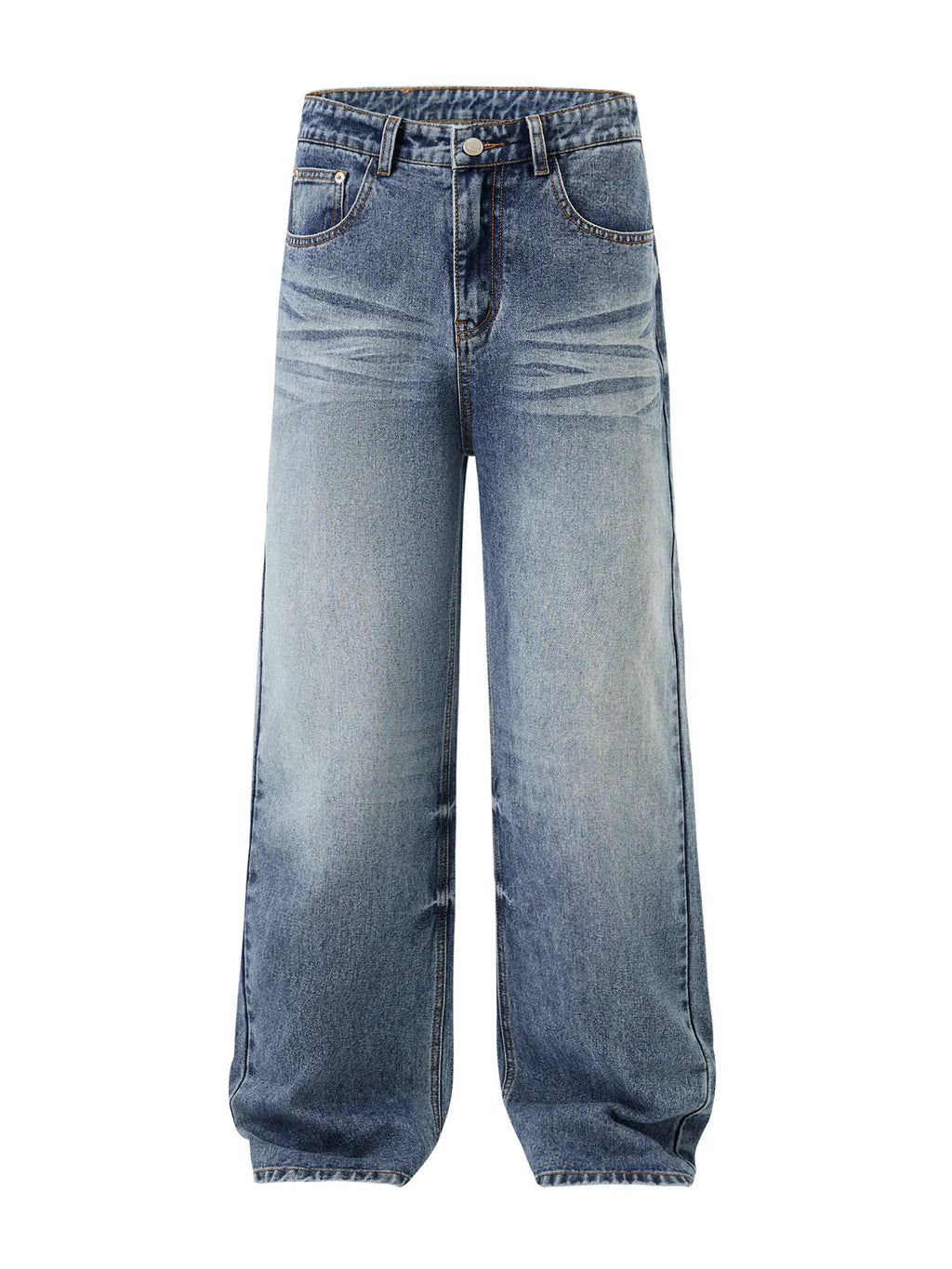 Men's Full Size Vintage Washed Wide Leg Relaxed Fit Jeans Plus Size
