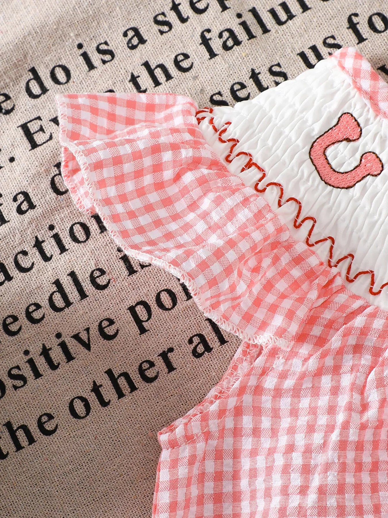 Children's Smocked Plaid Ruffle Sleeve Dress
