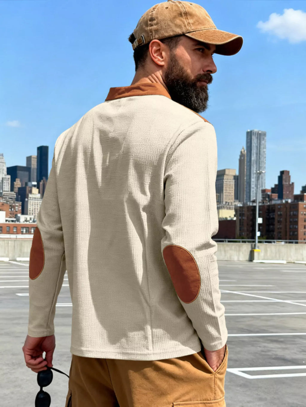 Men's Full Size Vintage Lace-Up Long Sleeve T-Shirt Plus Size