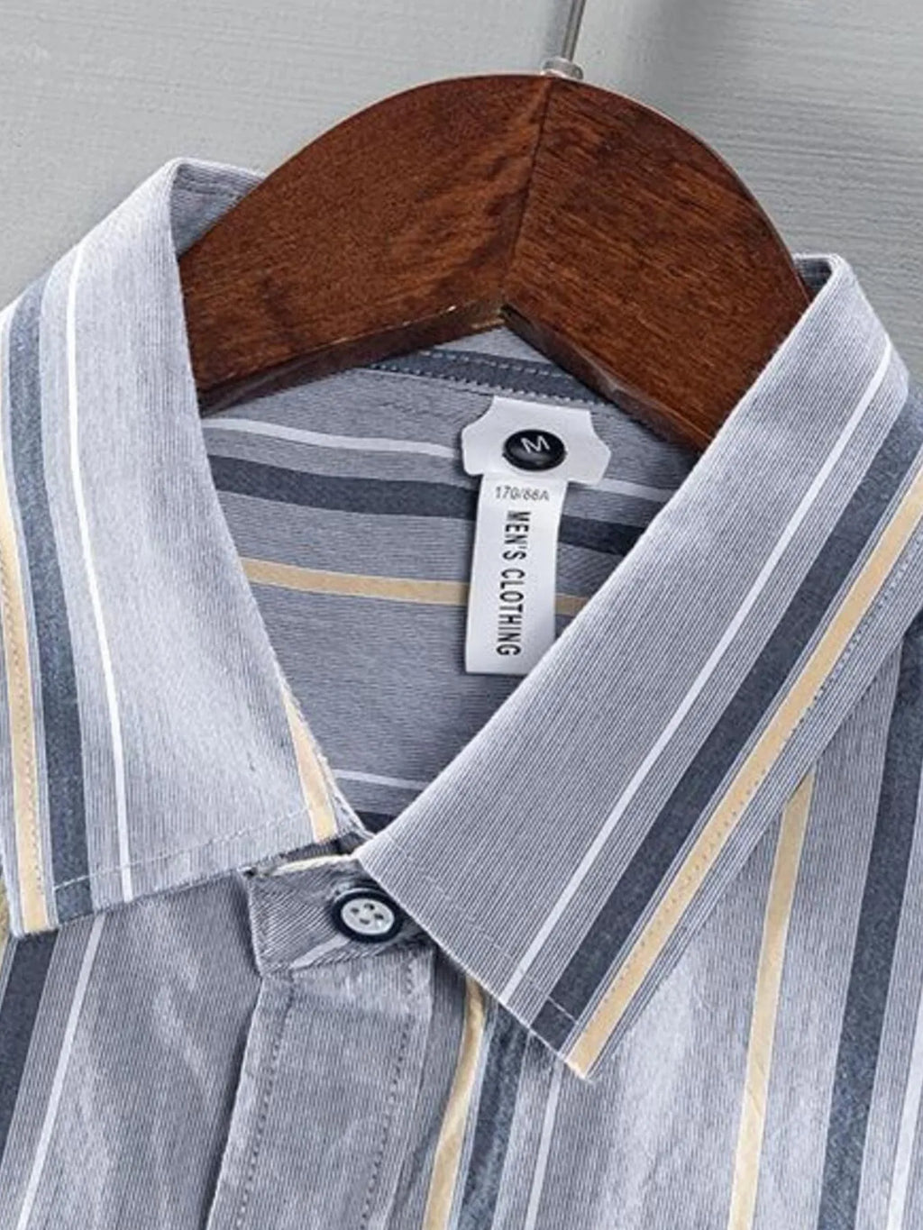 Men's Plus Size Striped Button Up Long Sleeve Shirt