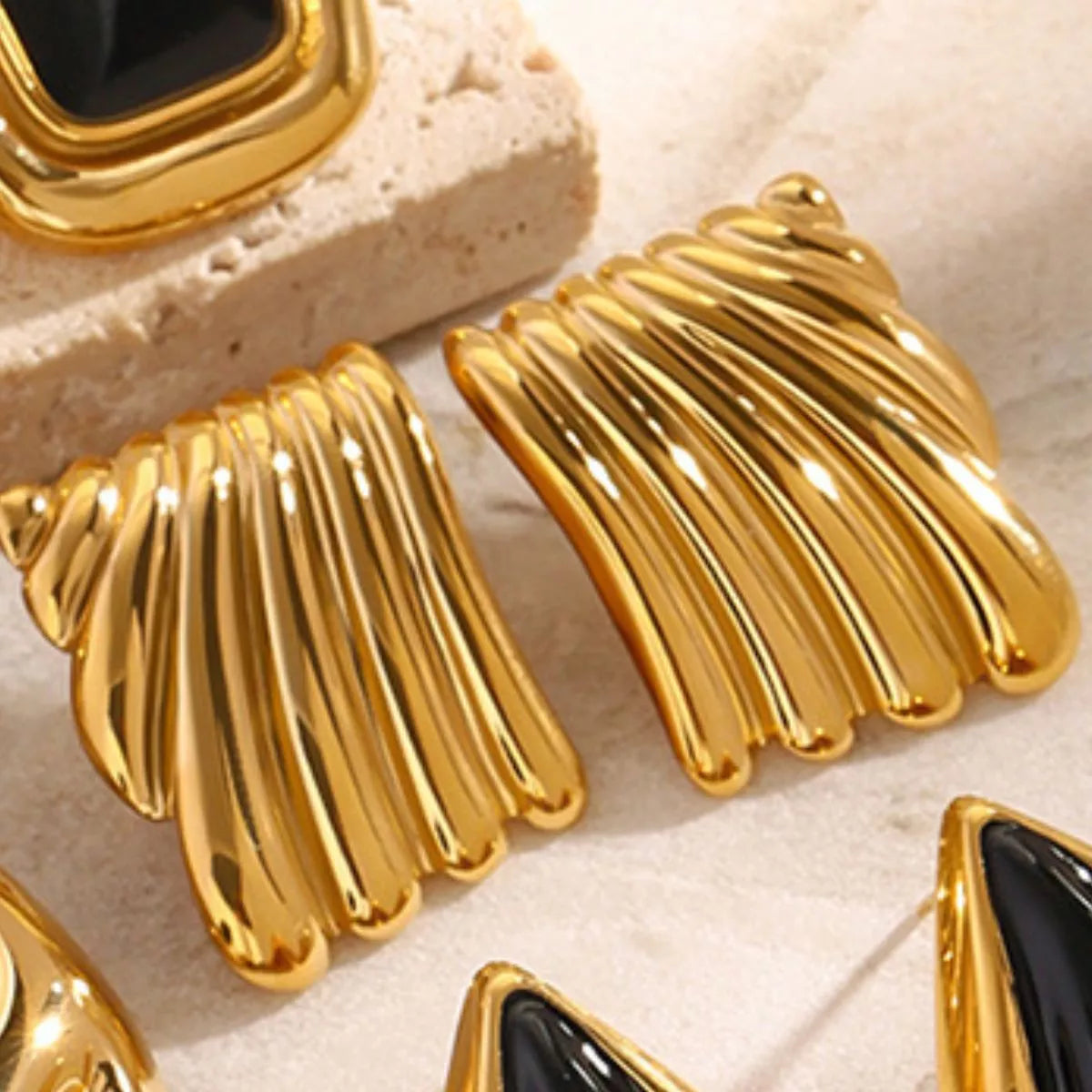 18K Gold-Plated Stainless Steel Minimalist Stud Earrings