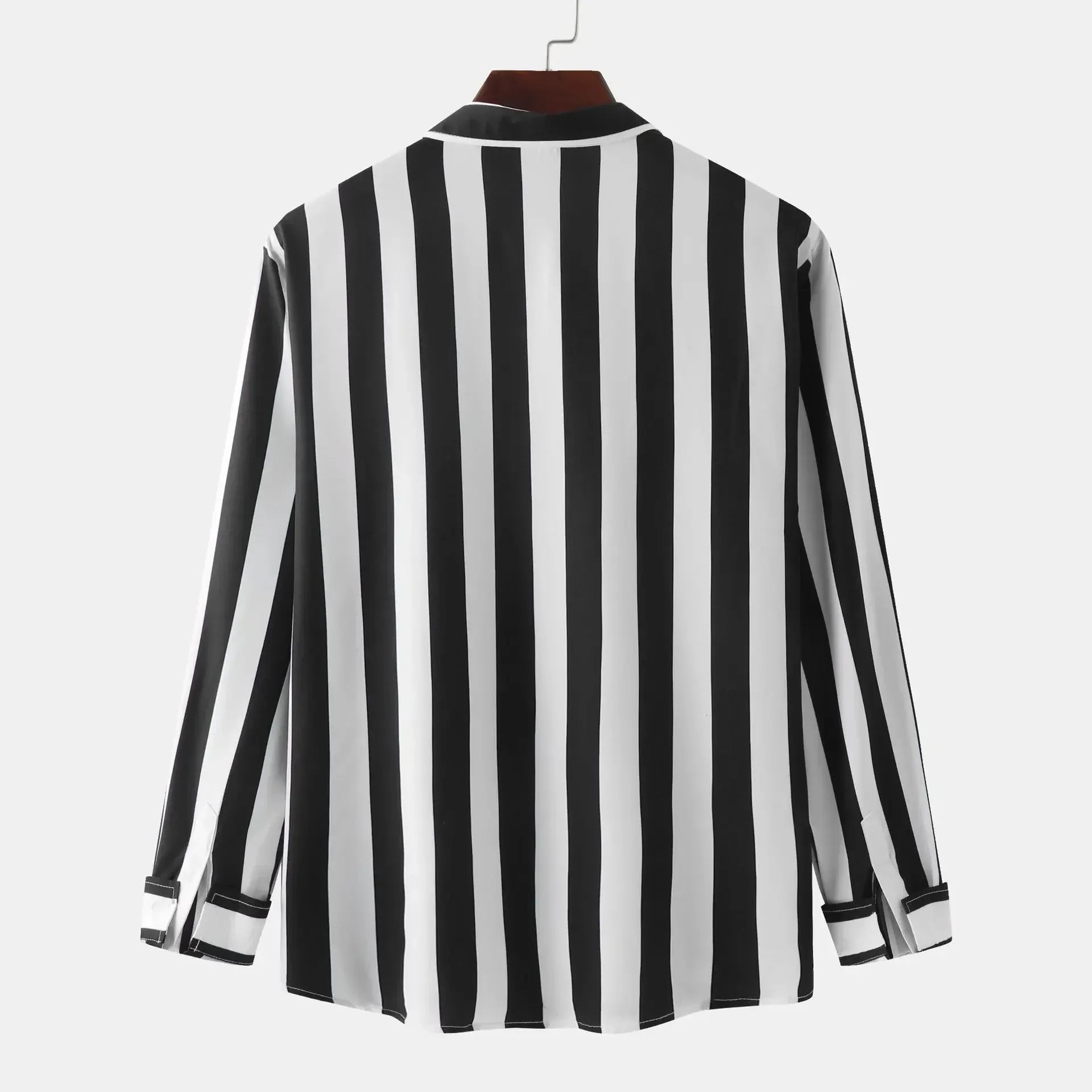 Men's Striped Button-Down Long Sleeve Shirt
