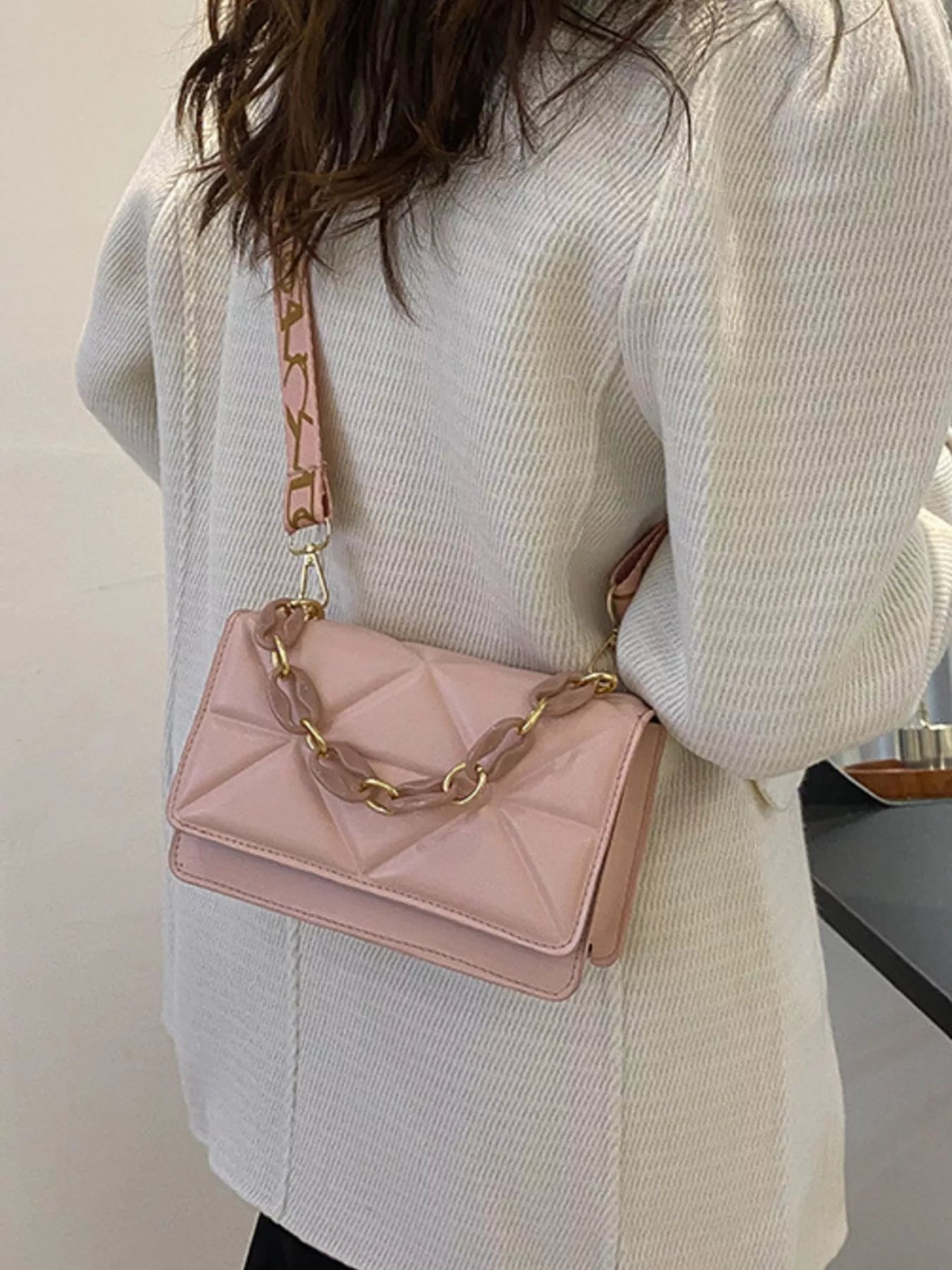 Quilted Adjustable Strap Crossbody Bag