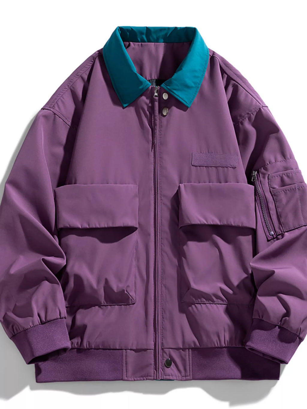 Men's Plus Size Zip Up Casual Bomber Jacket