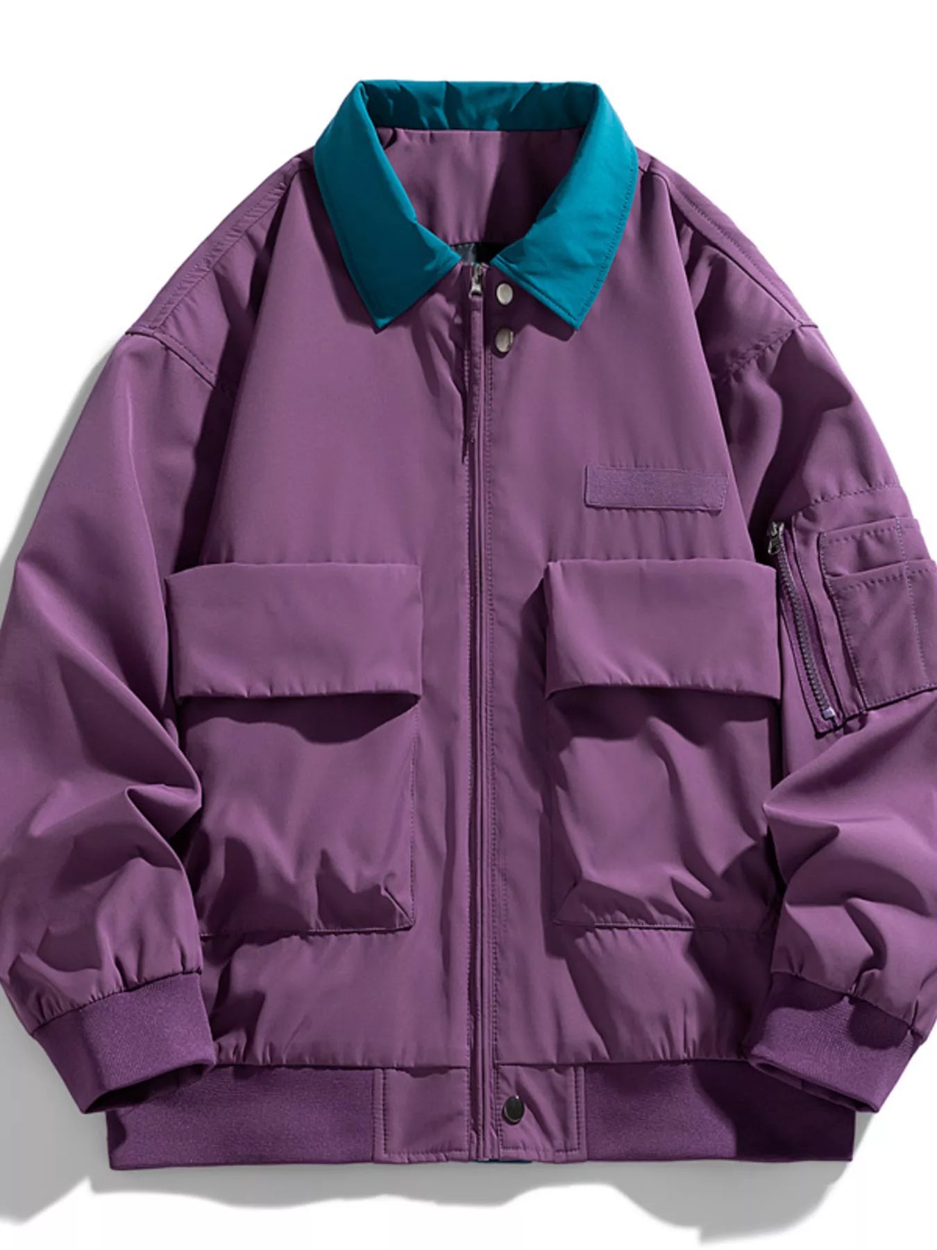 Men's Plus Size Zip Up Casual Bomber Jacket