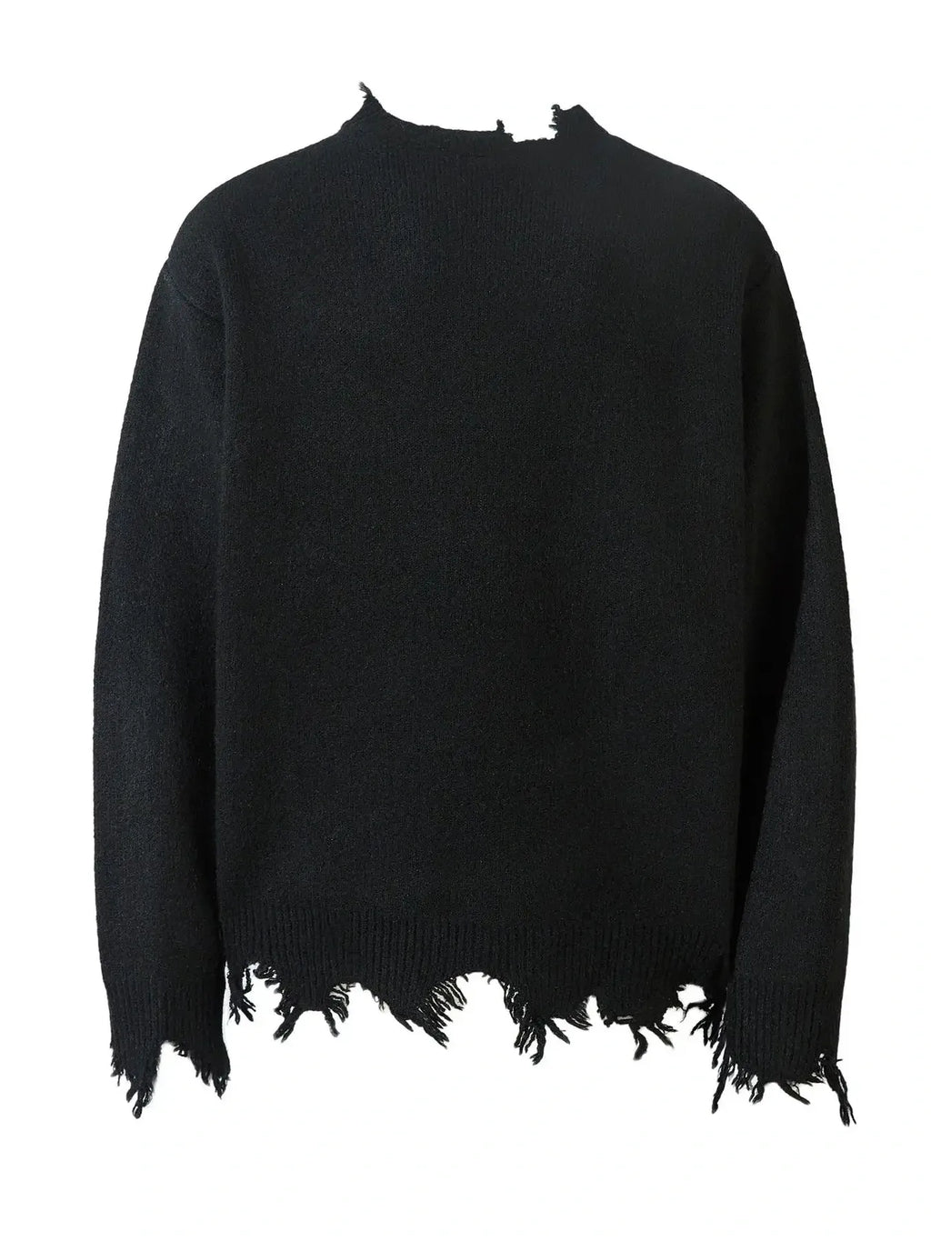 Men's Distressed Hem Half-Zip Sweater