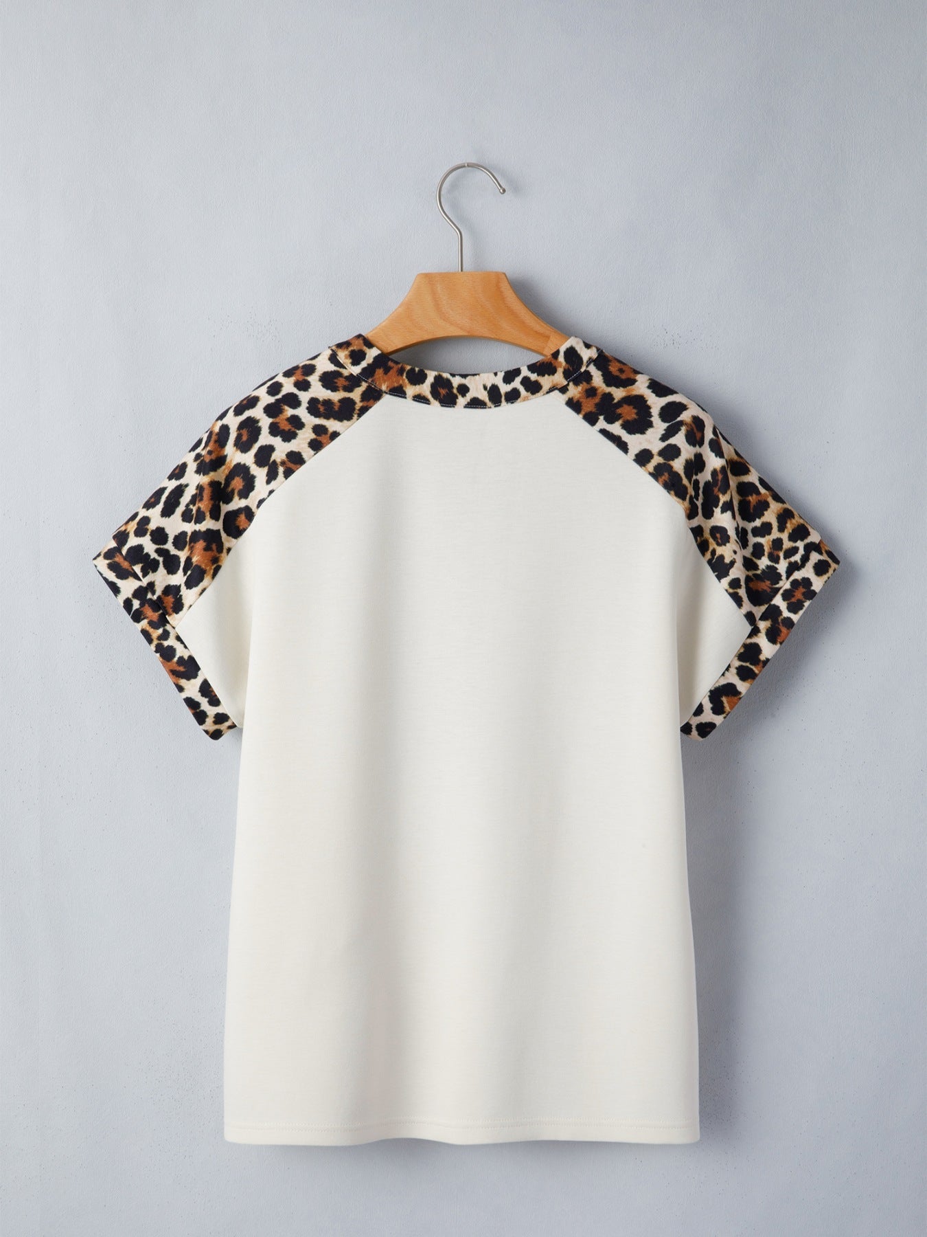 Leopard Print Raglan Sleeve Blouse