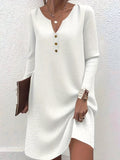 2 Piece Casual Notched Long Sleeve Dress