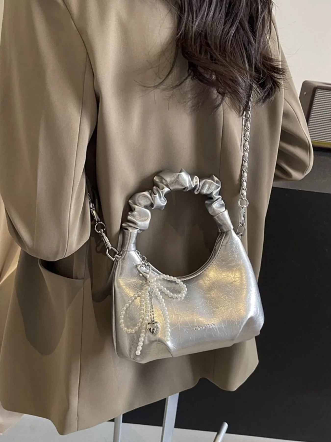 Ruched Handle Crossbody Bag