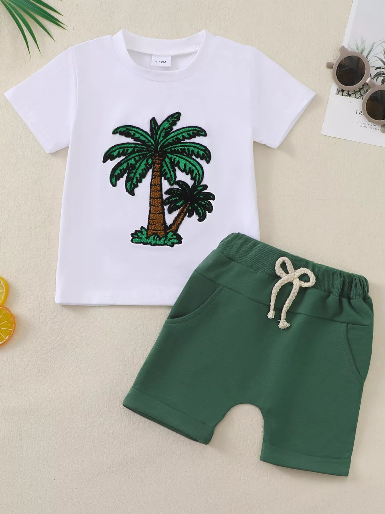 Children's Embroidered T-shirt & Shorts Set