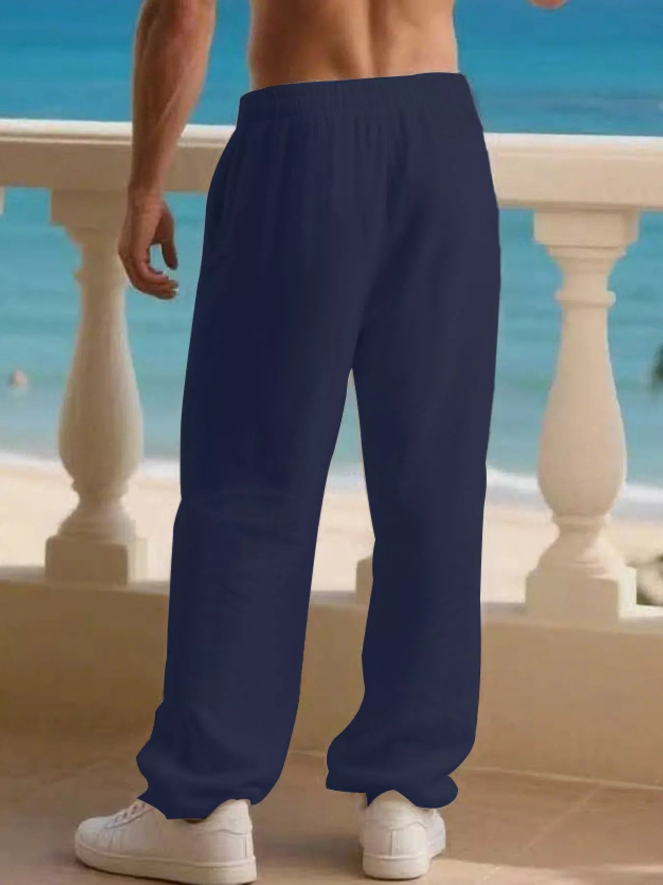 Men's Full Size Casual Loose Linen Pants Plus Size