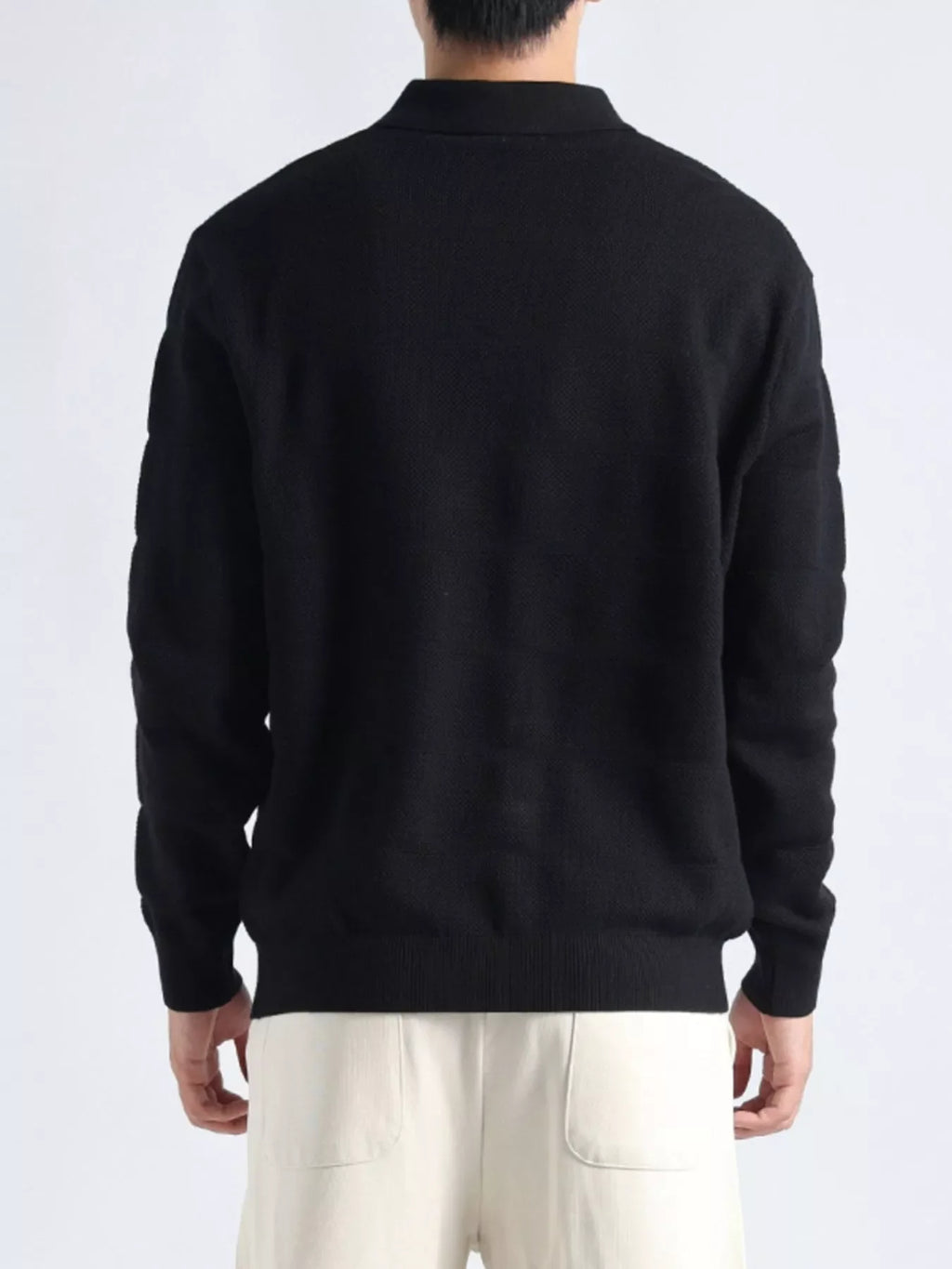 Men's Plus Size Button Detail Long Sleeve Knit Top