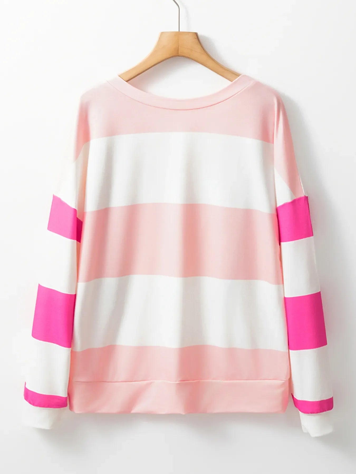 Color Block Drop Shoulder Long Sleeve Top