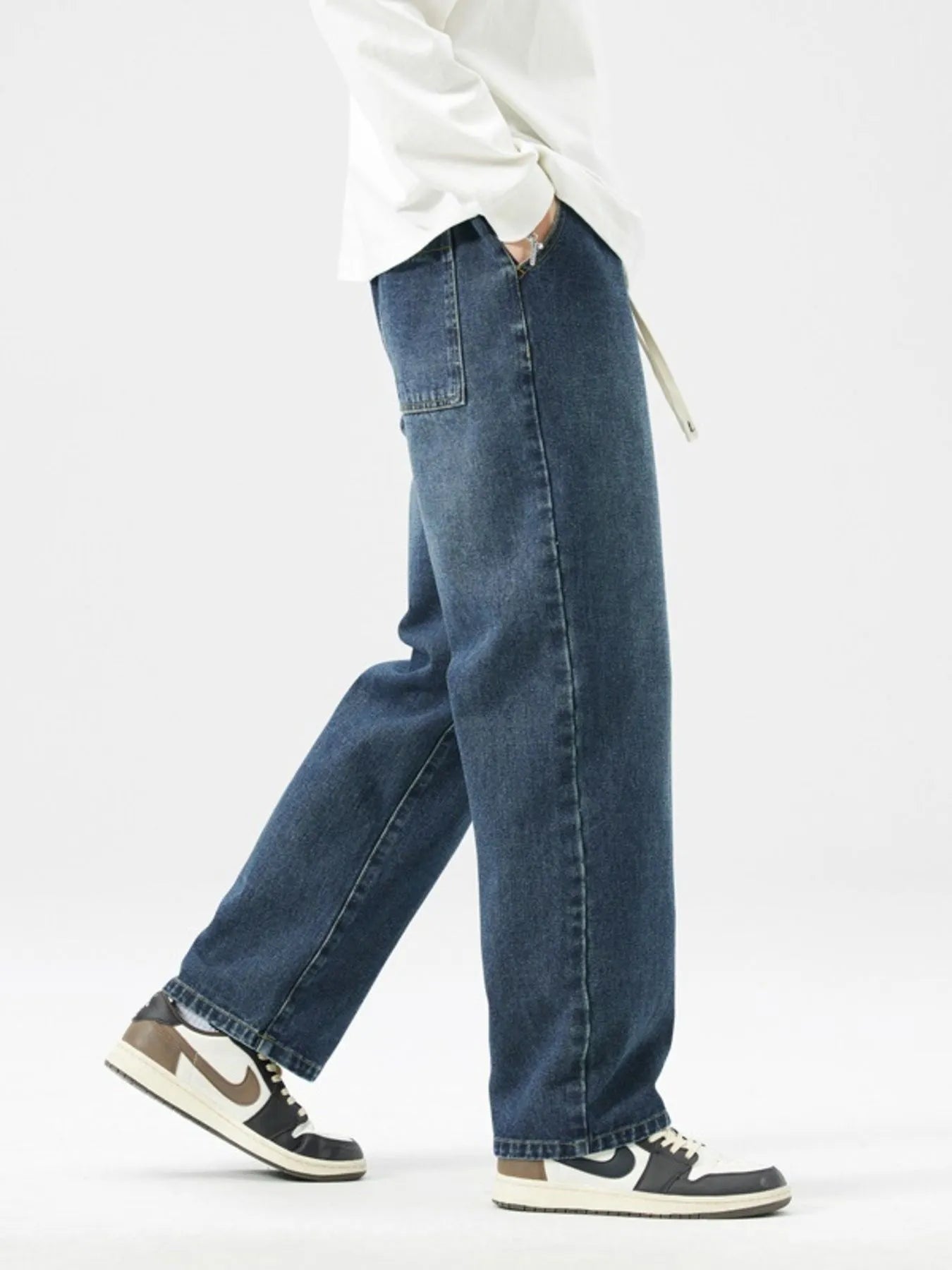 Men's Full Size Wide Leg Wash Jeans Plus Size