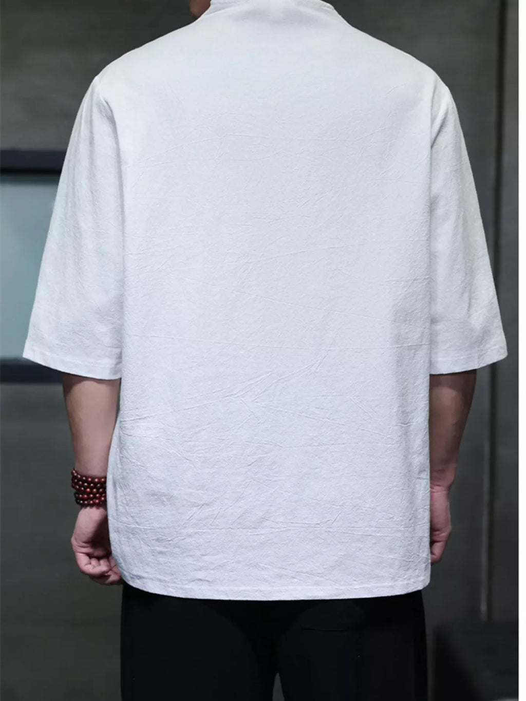 Men's Plus Size Solid Color 3/4 Sleeve Shirt