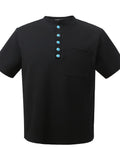 Men's Half Button Short Sleeve Henley T-Shirt