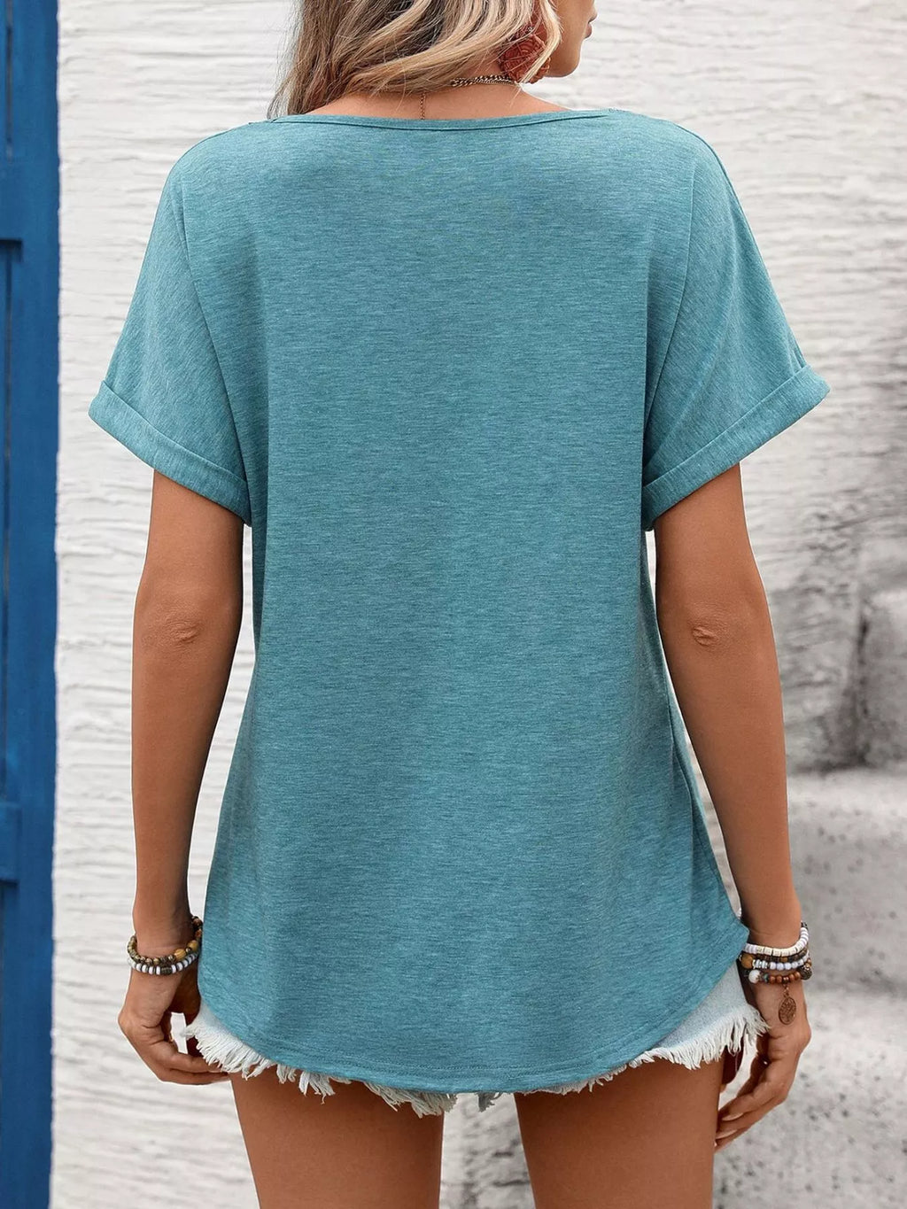 Lace Trim Short Sleeve T-Shirt