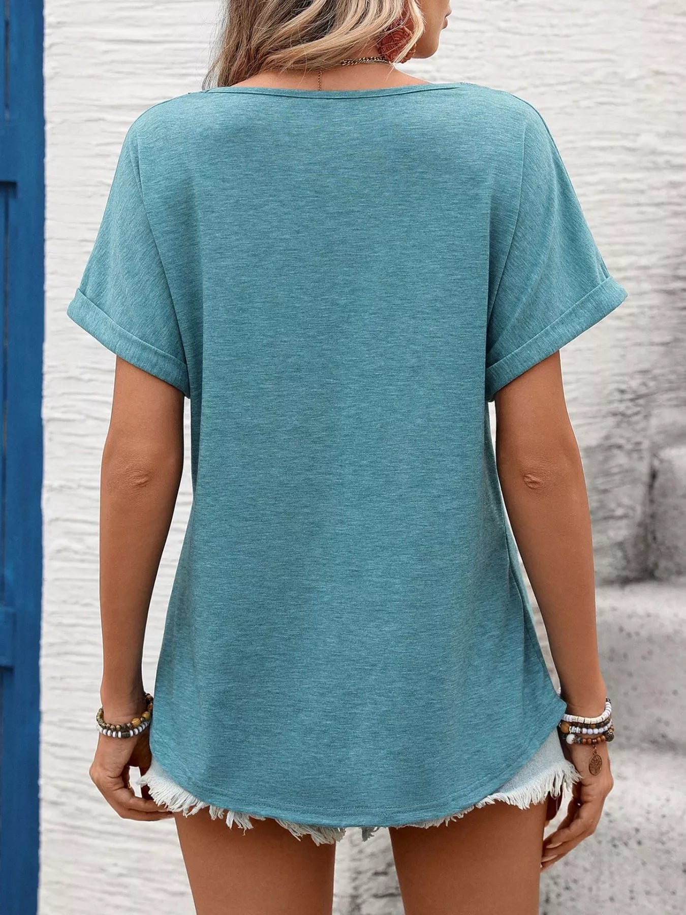 Lace Trim Short Sleeve T-Shirt