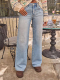 Washed Wide Leg Jeans
