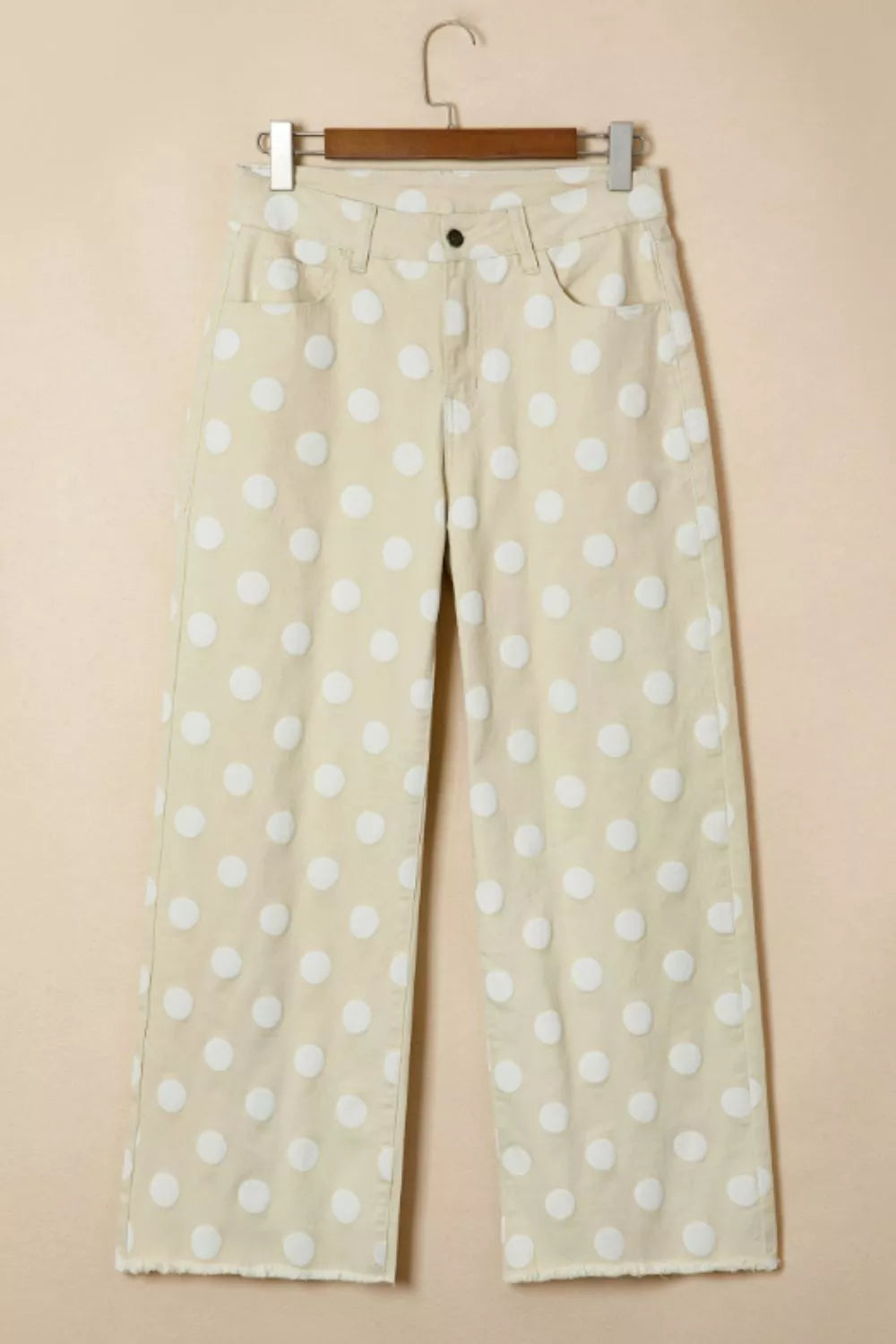 Polka Dot High-Waisted Wide Leg Jeans