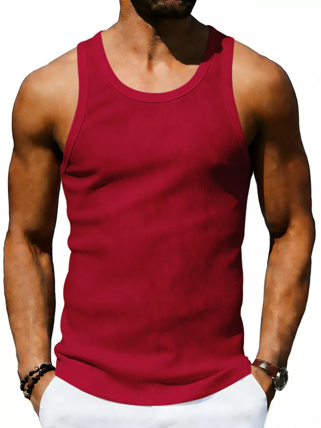 Men's Full Size Round Neck Tank Plus Size