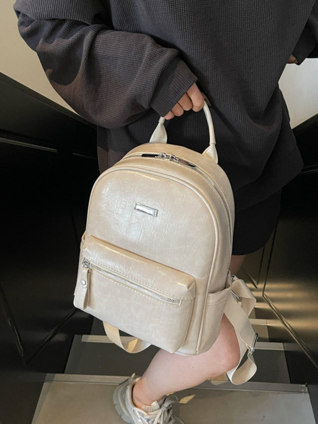 Lightweight Leather Backpack Bag