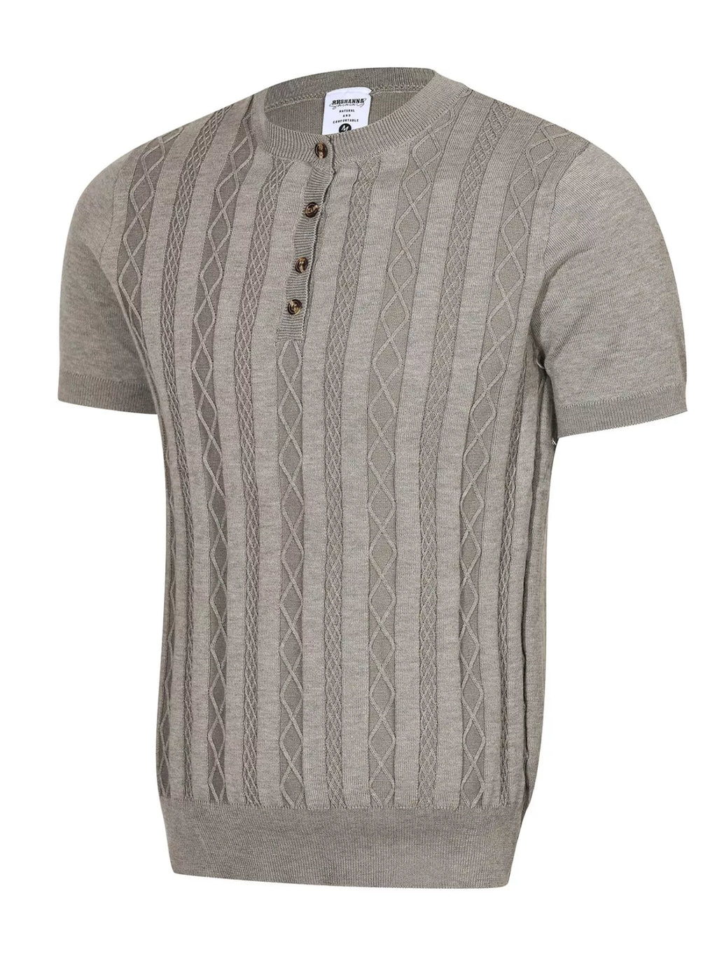 Men's Cable Knit Short Sleeve Knit Top