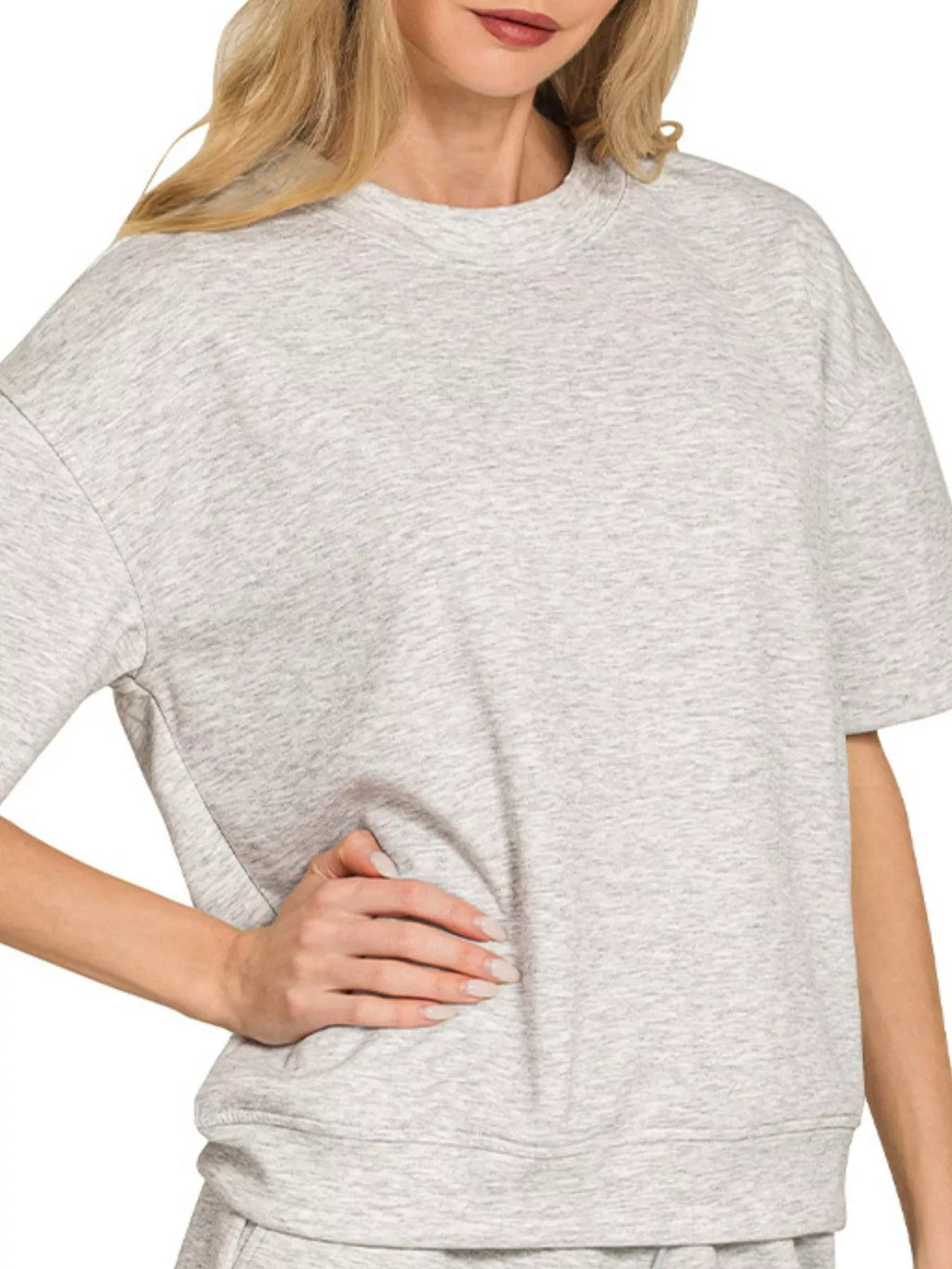 Zenana Scuba Short Sleeve Top & Shorts Set