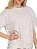 Zenana Scuba Short Sleeve Top & Shorts Set