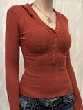 Button Front Long Sleeve Sweater