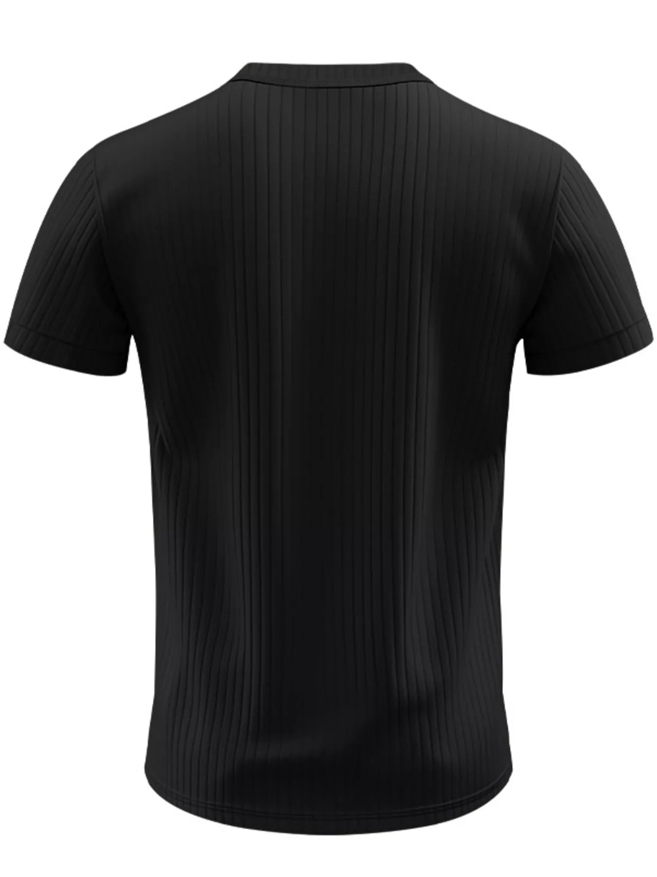 Men's Full Size Ribbed Button-Down Casual T-Shirt Plus Size