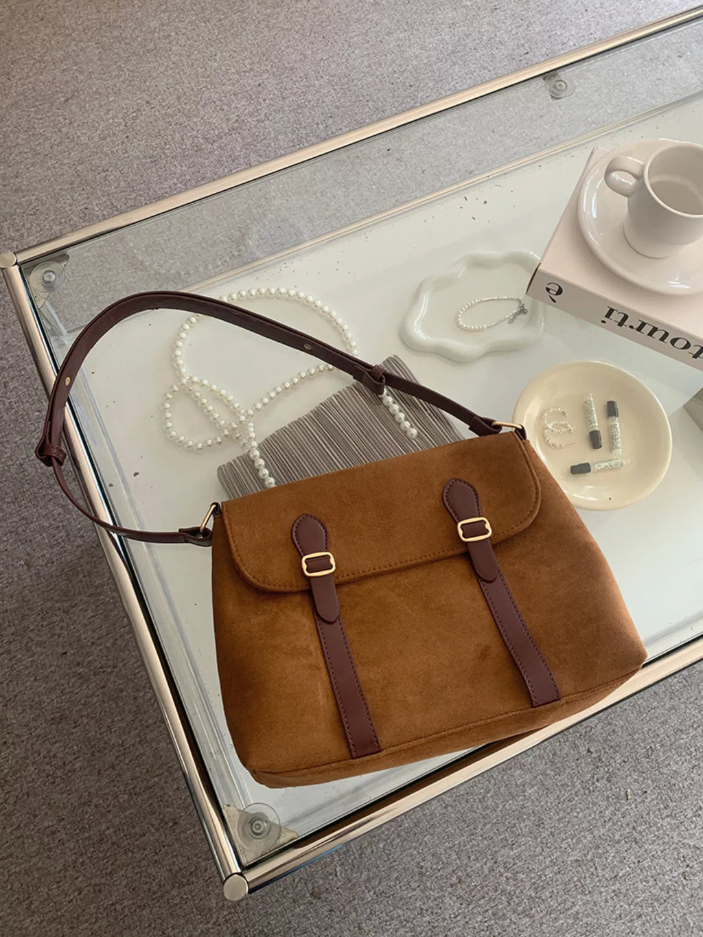Adjustable Strap Buckle Crossbody Bag
