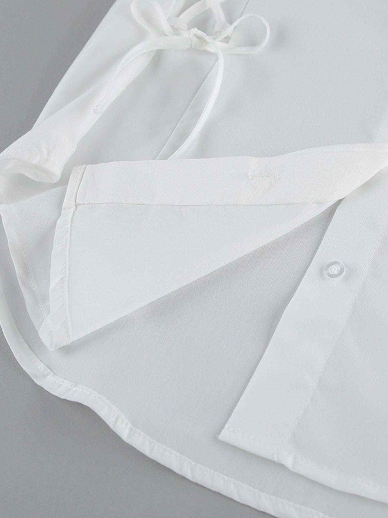 Side Lace Up Button Up Shirt
