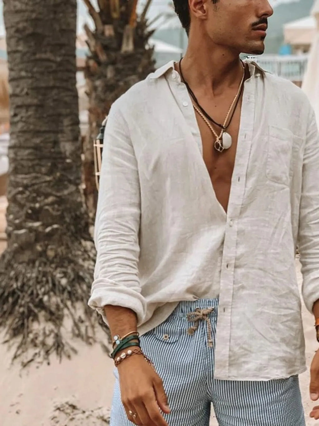 Men's Plus Size Button Up Long Sleeve Shirt