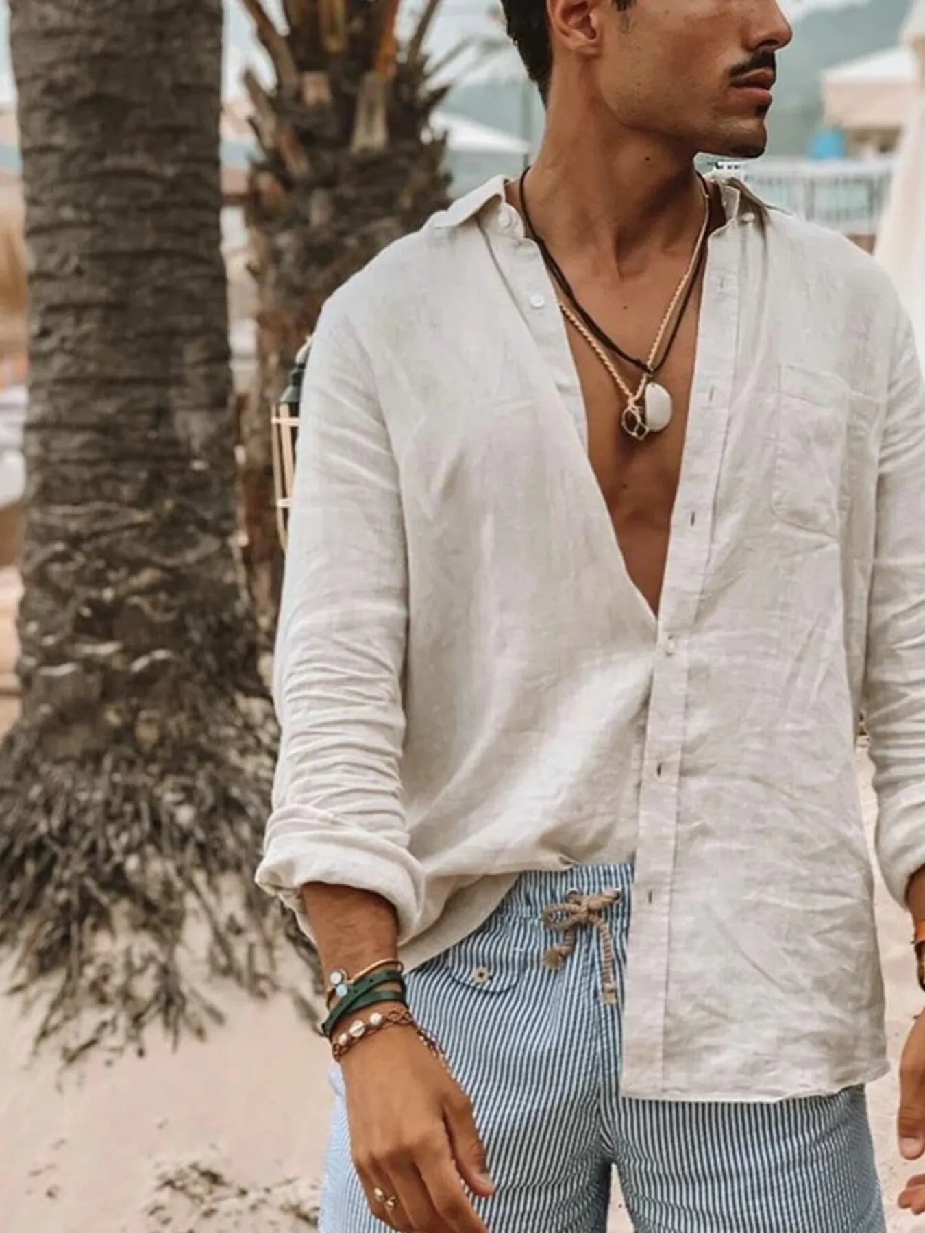 Men's Plus Size Button Up Long Sleeve Shirt