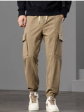 Men's Casual Cargo Pants with Drawstring Waist