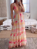 Tie-Dye Tiered Maxi Dress