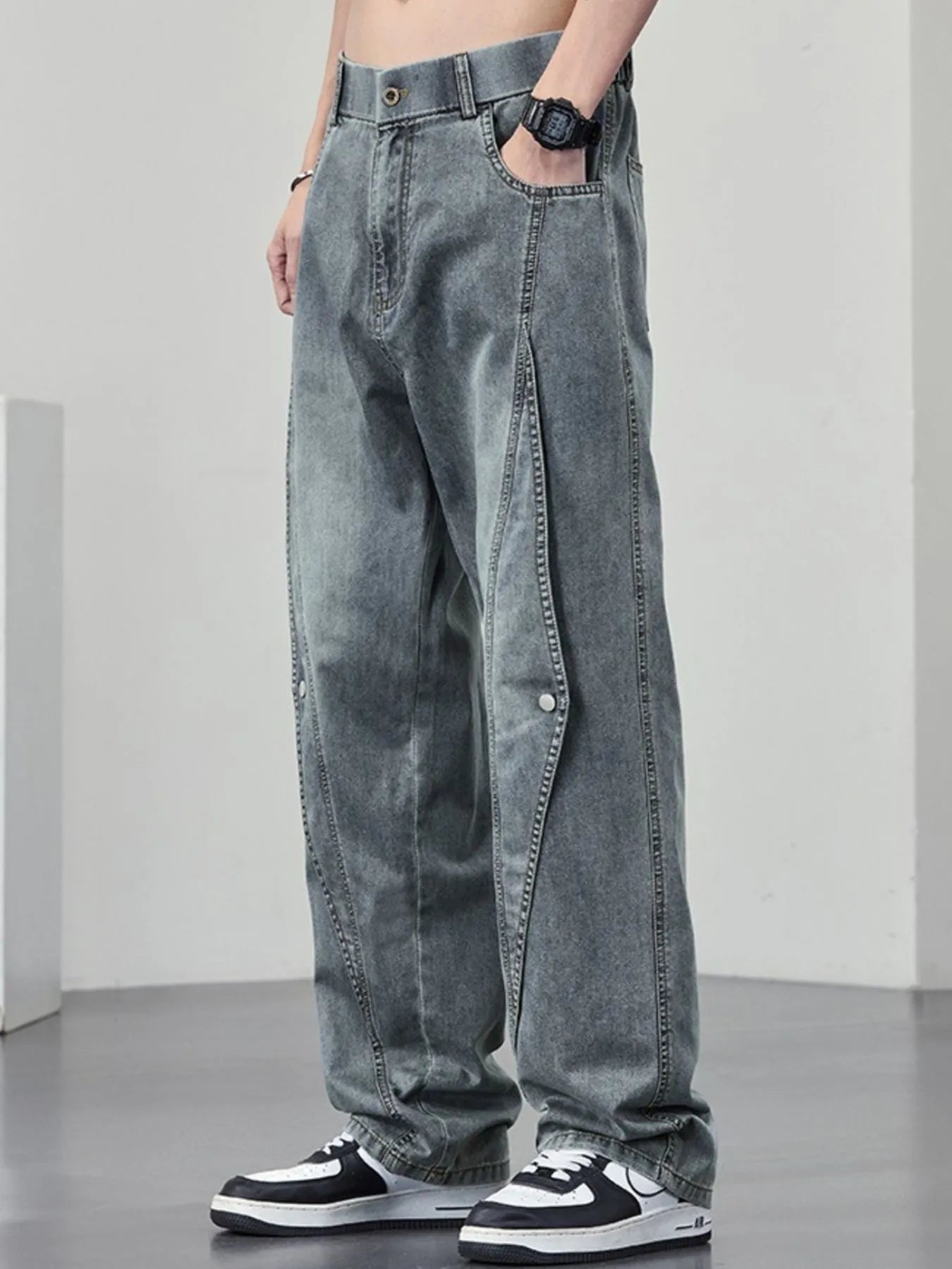 Men's Plus Size Wide Leg Jeans