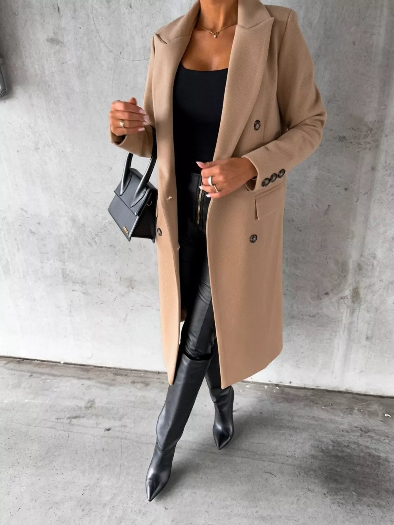 Double-Breasted Longline Coat