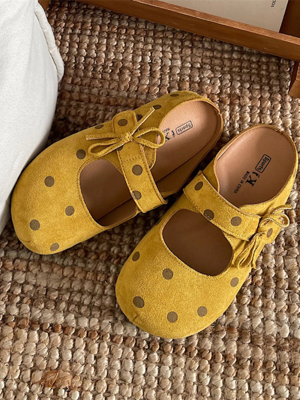 Polka Dot Round Toe Slip-Ons