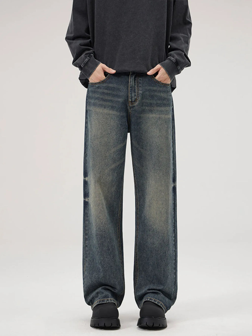 Men's Full Size Wide-Leg Relaxed Fit Jeans Plus Size