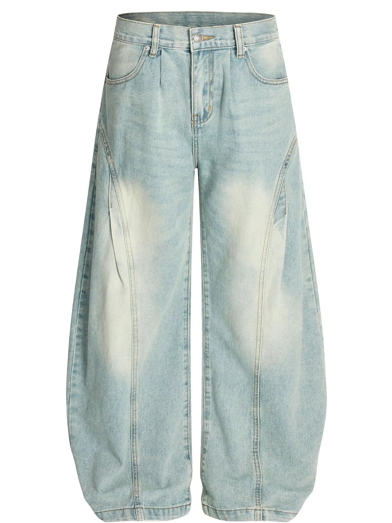 Men's Washed Wide Leg Jeans