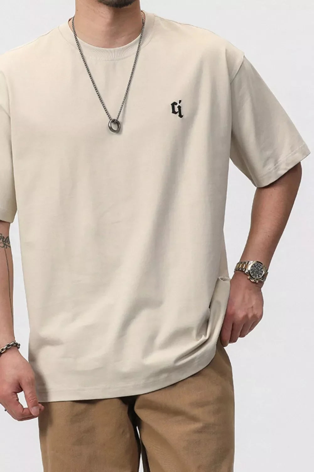 Men's Plus Size Round Neck Relaxed Fit T-Shirt